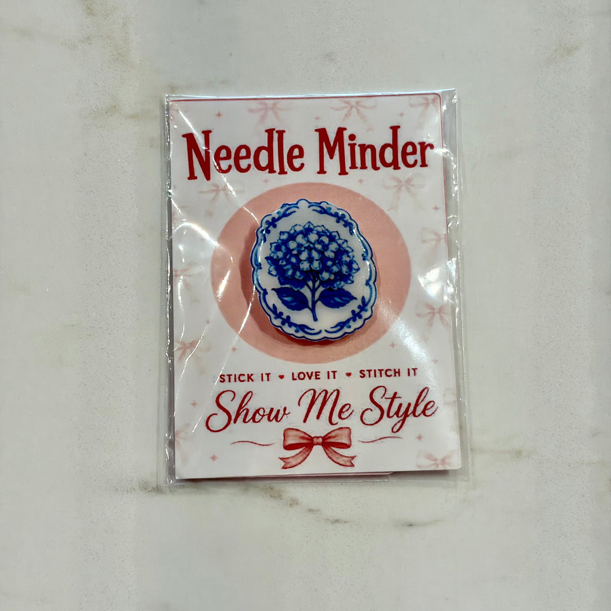 Vintage Blue Hydrangea Needle Minder
