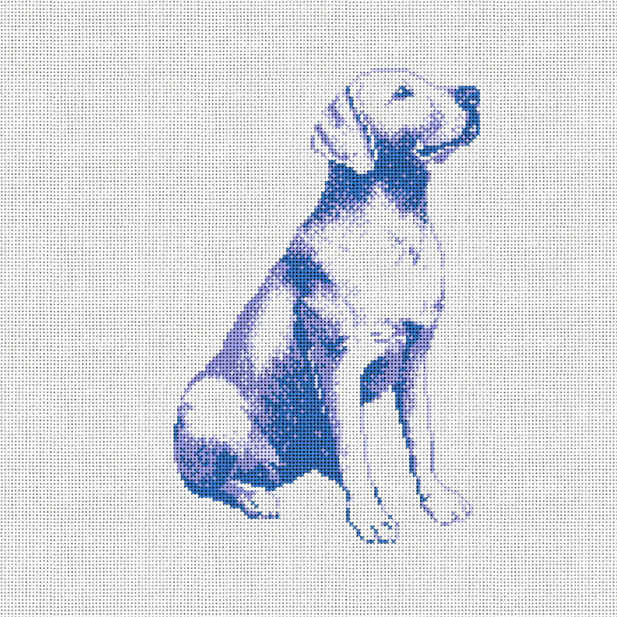Vintage Blue Toile Labrador Retriever 8"x8"
