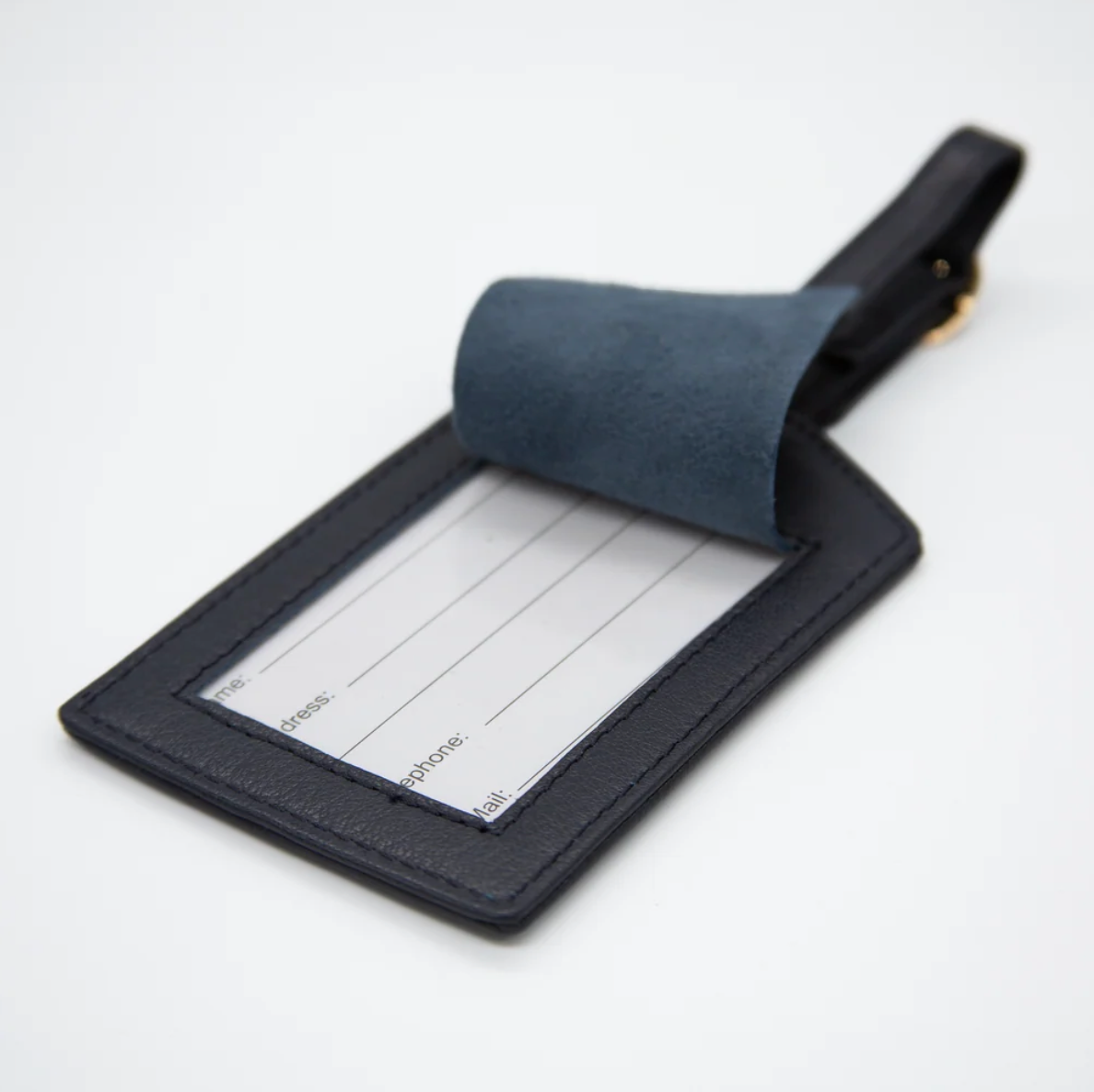 Leather Luggage Tag - Black