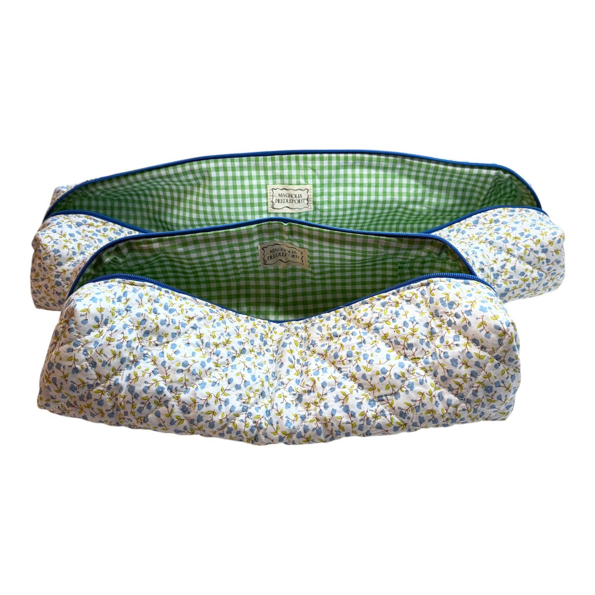 Blue & White Floral Roll-It-Up Bag