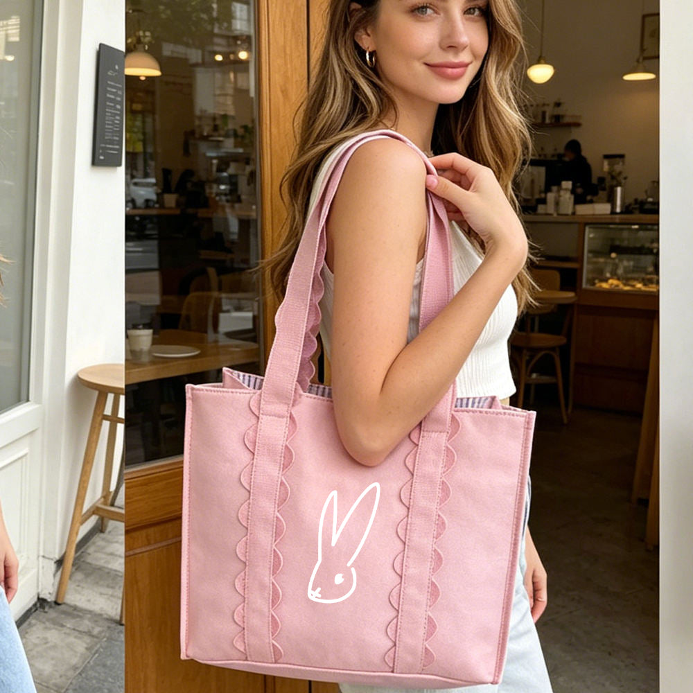 The Pink Scalloped Rabbit Tote