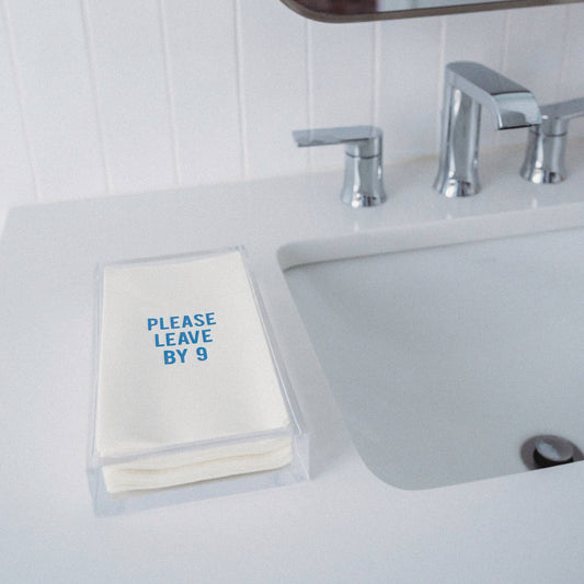 "Please Leave by 9" Disposable Linen-like Guest Towels