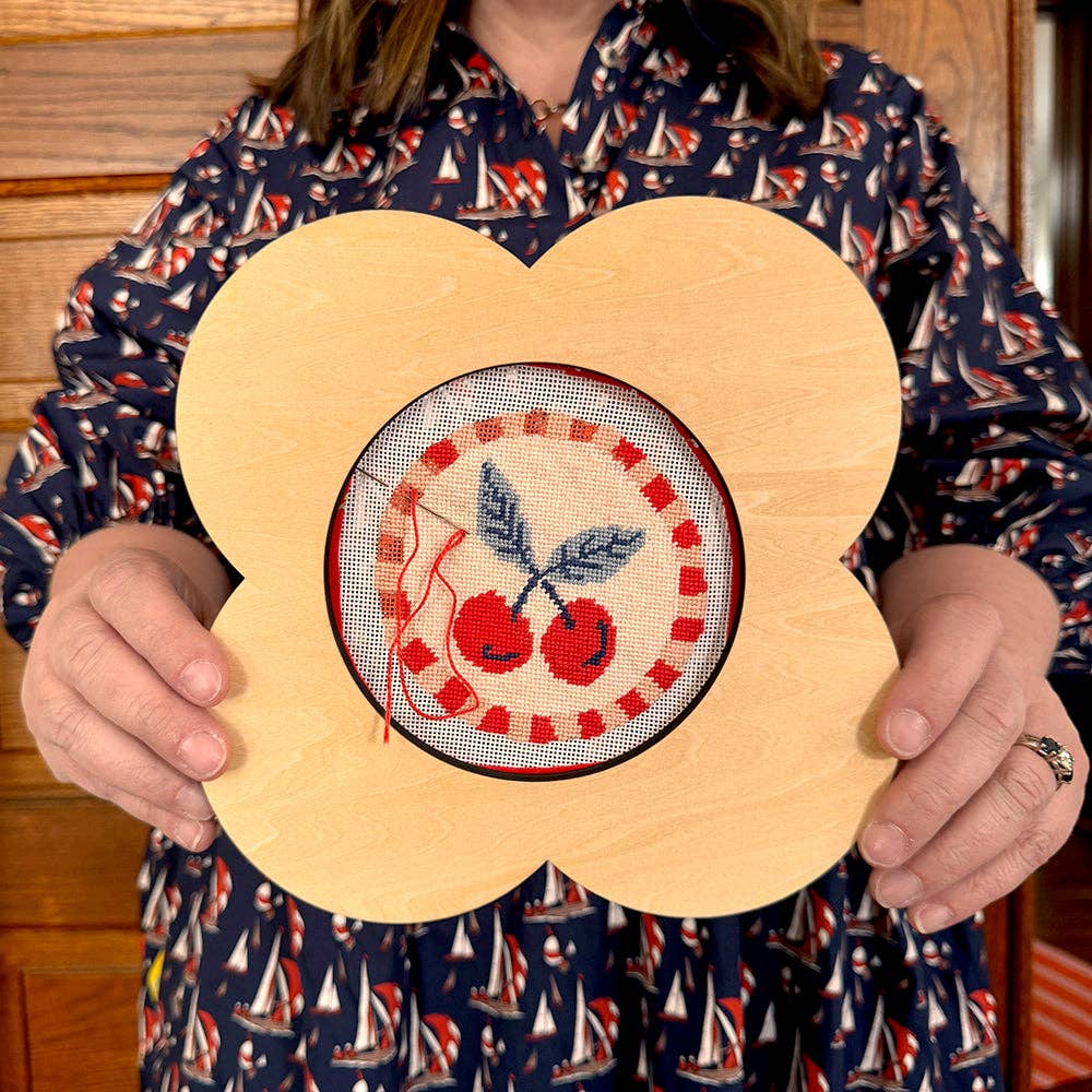 Mod Flower Needlepoint Stretcher Frame