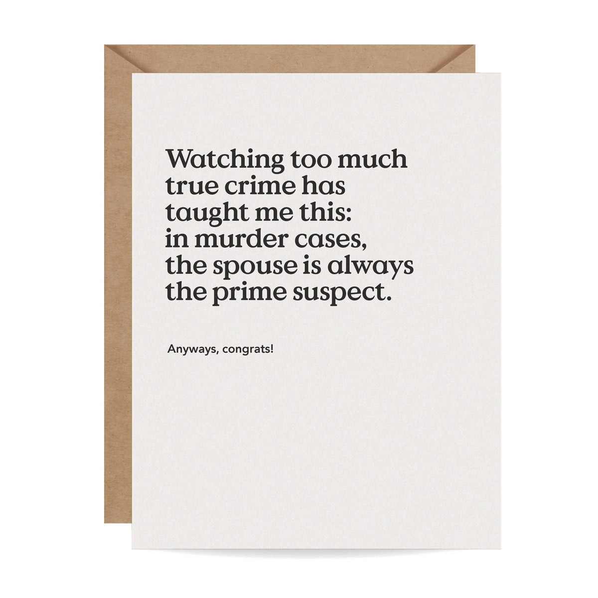 True Crime Wedding Card