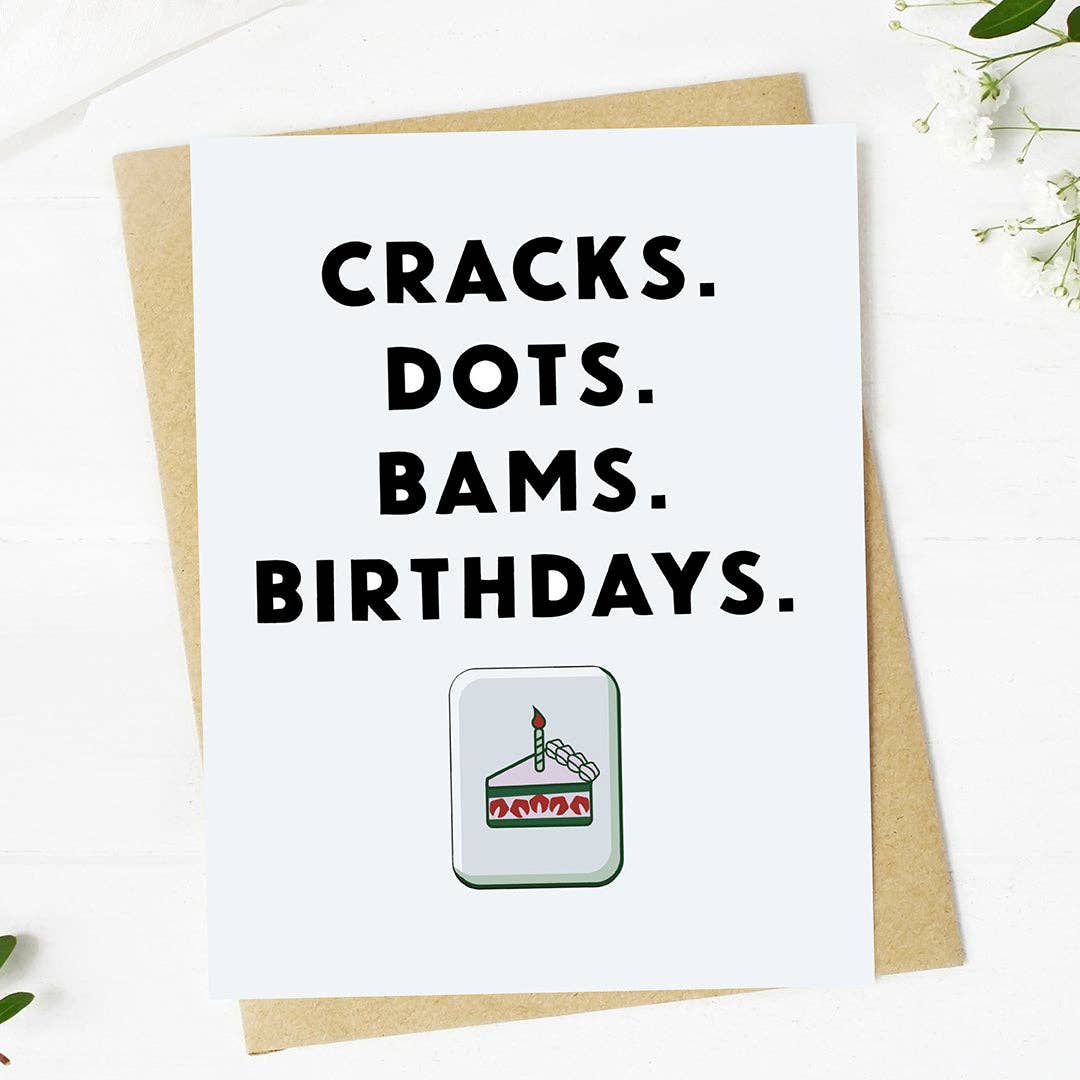 Cracks Dots Bams Birthdays Mahjong Card