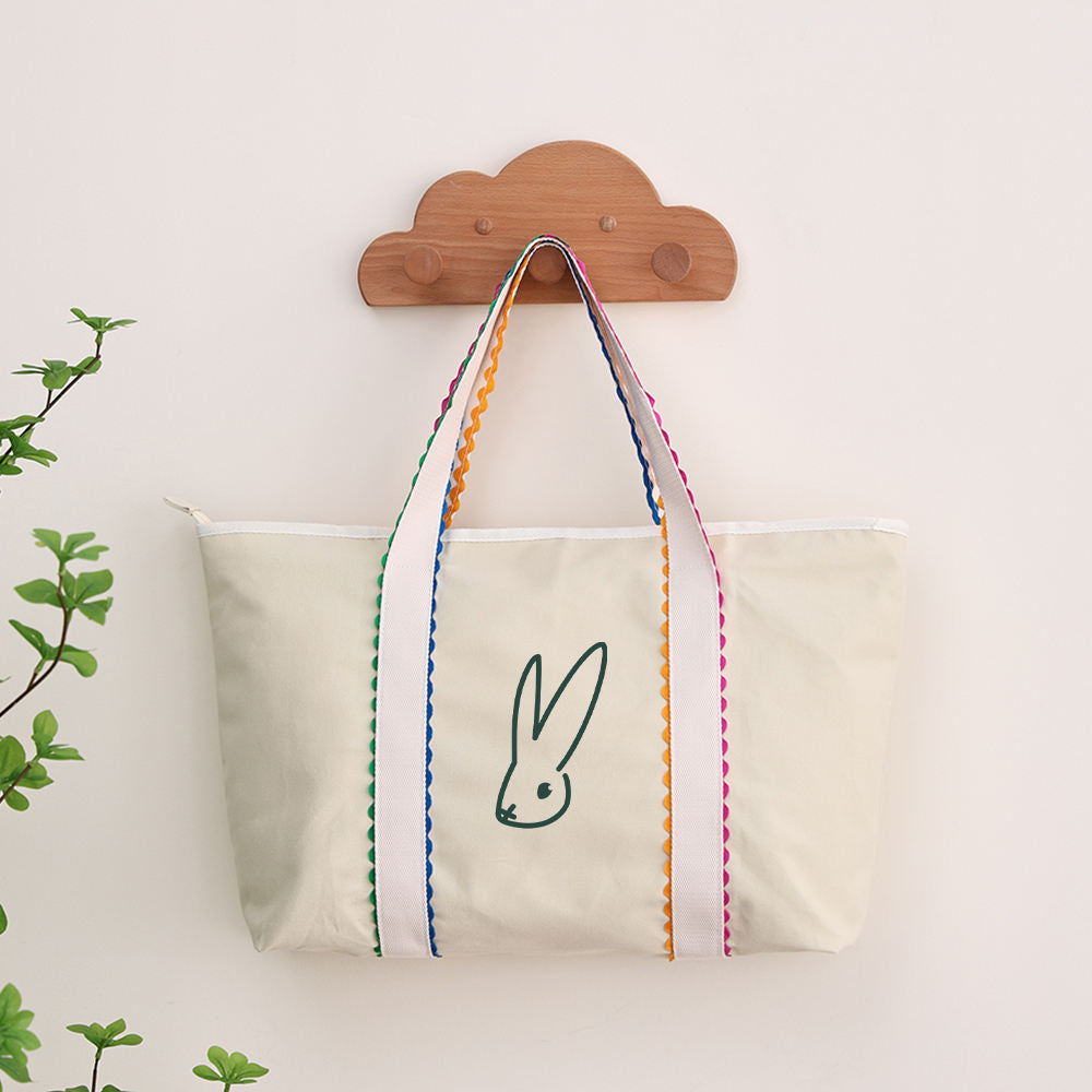 The Rainbow Scalloped Rabbit Tote