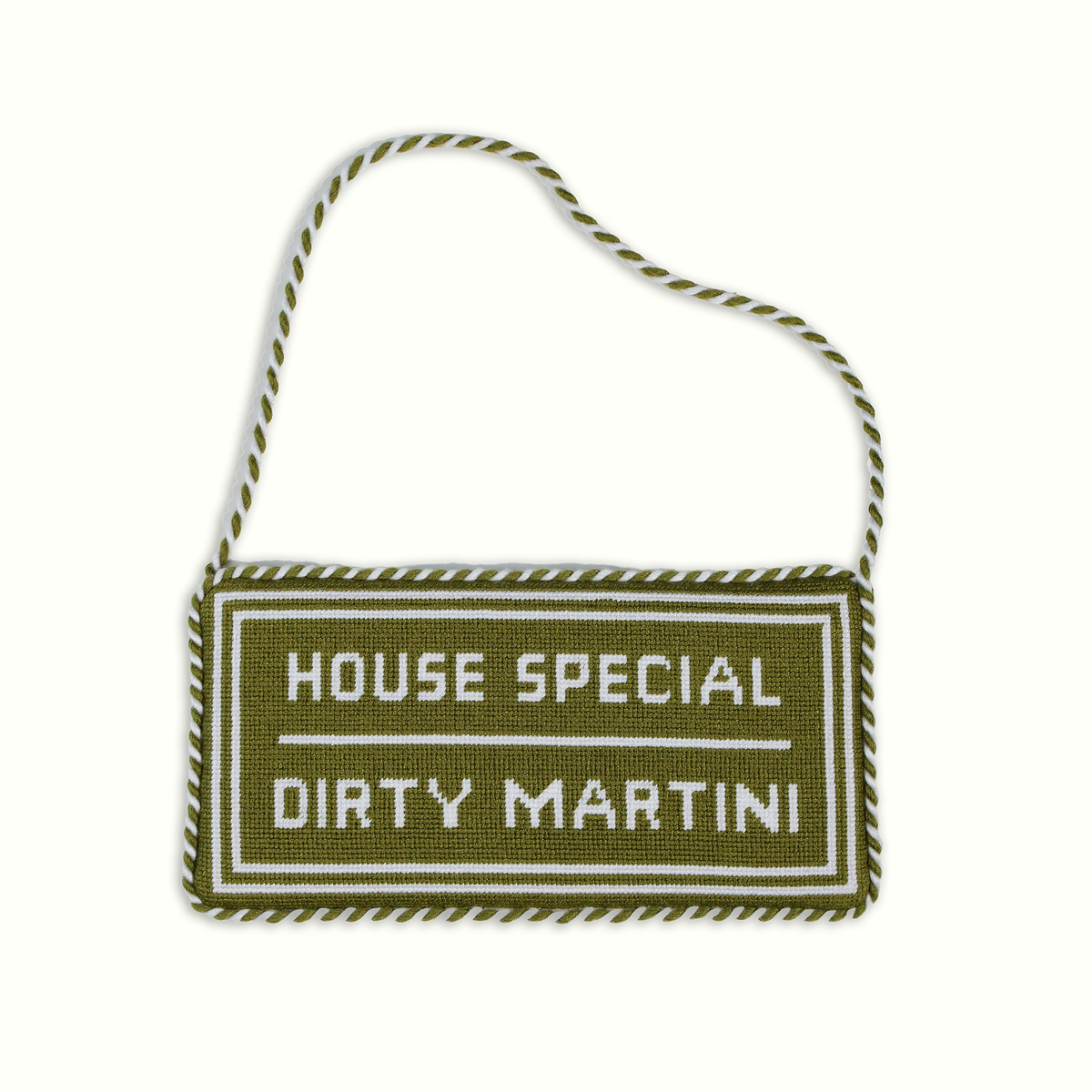 House Special Dirty Martini Needlepoint Sign