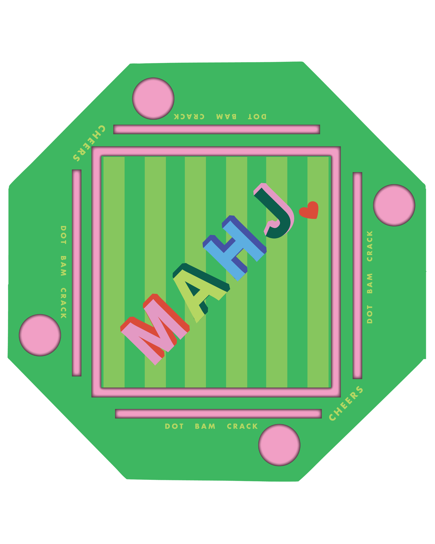 Floating Mahjong Table - Green and Pink