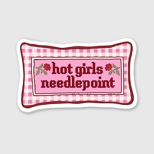 Hot Girls Needlepoint Sticker