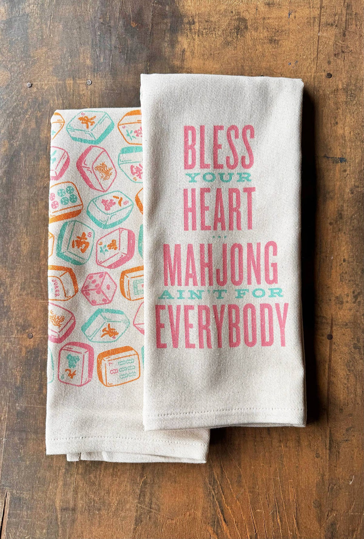 Bless Your Heart...Mahjong Kitchen Towel
