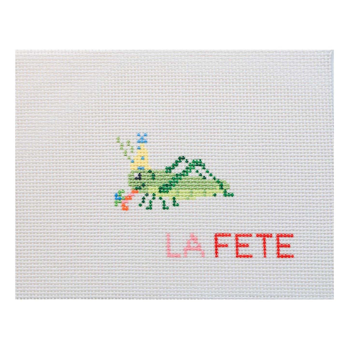 Party Animals - Grasshopper Hand Painted Needlepoint Canvas
