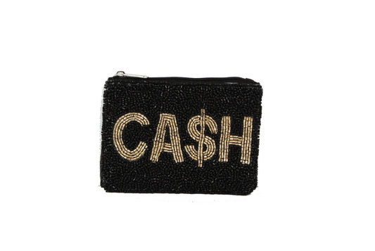 CASH Beaded Coin Purse