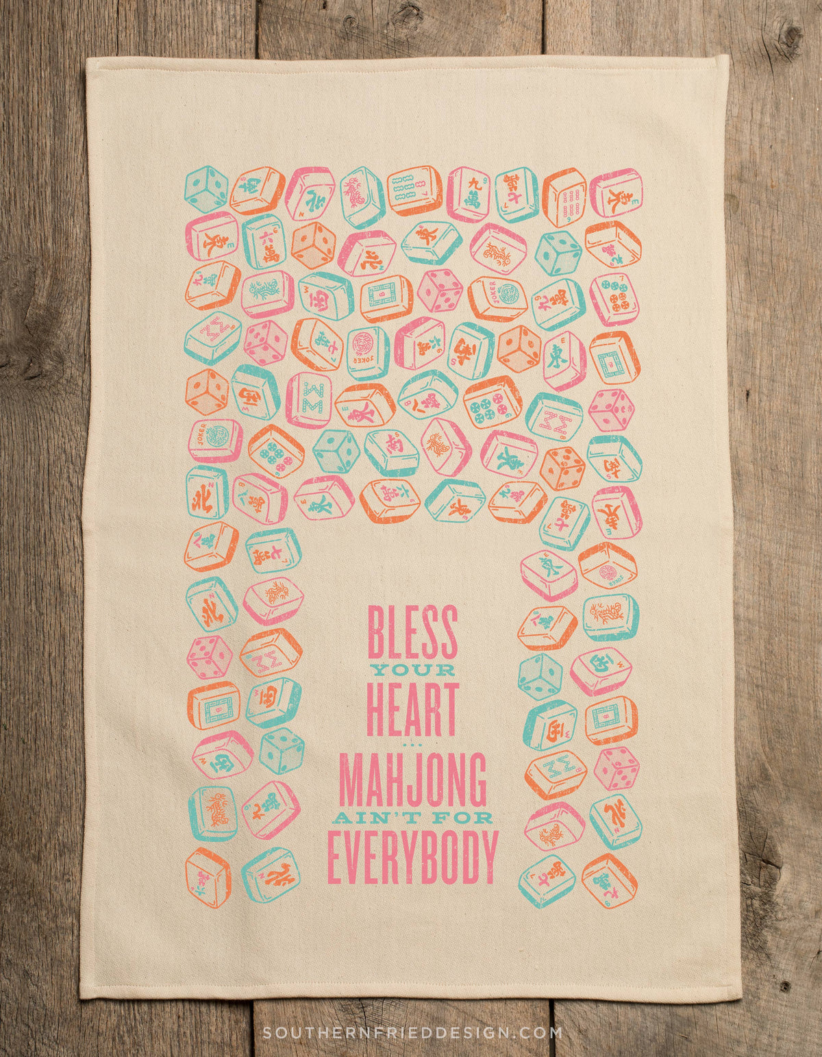 Bless Your Heart...Mahjong Kitchen Towel