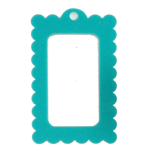 Bag Tag: Small Scallop Rectangle: Navy