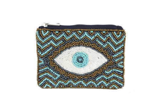 Evil Eye Multi Beaded Ladies Coin Purse