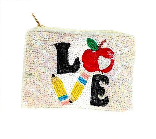Love Beaded Coin Purse