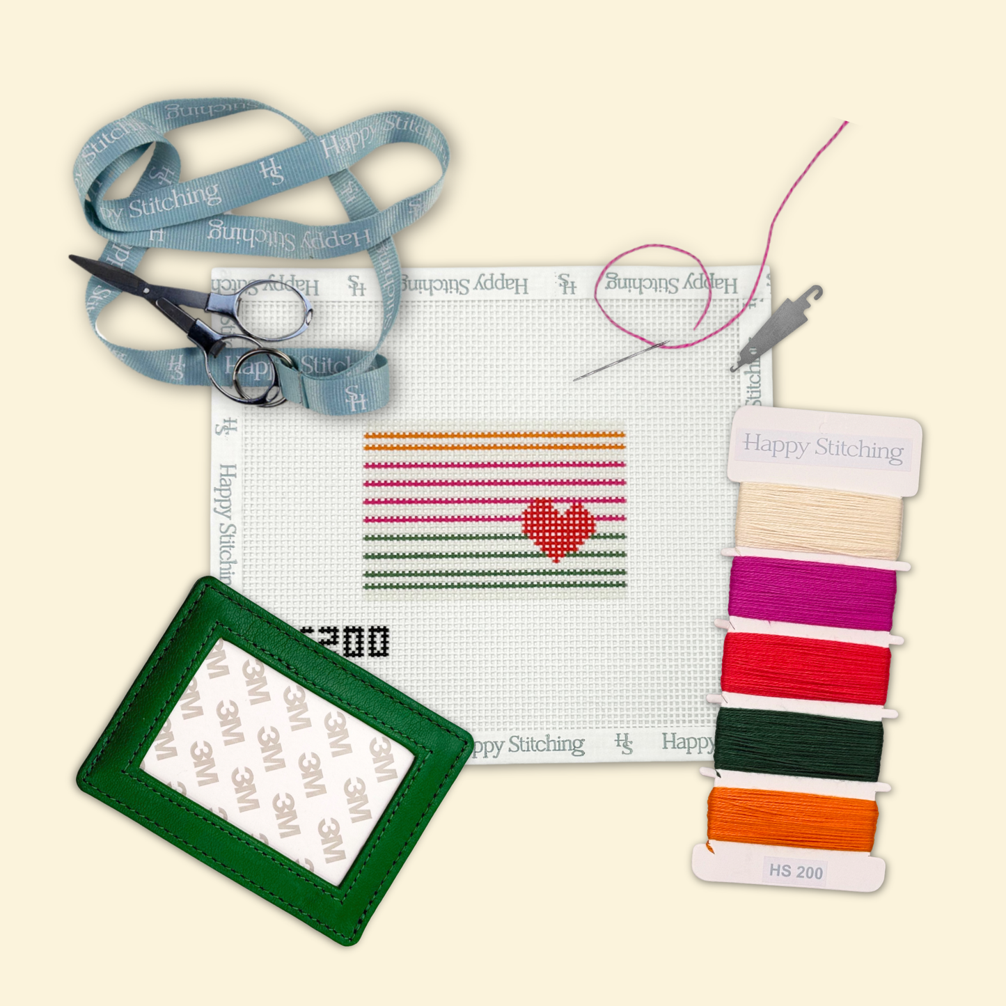 Self-Finishing Heart Stripe Card Keeper