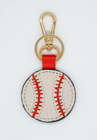 Leather Key Fob - Baseball