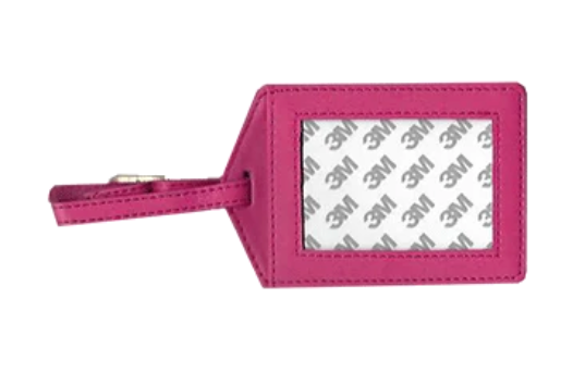 Leather Luggage Tag - Hot Pink