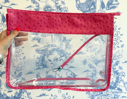 Hot Pink Ostrich Gusset Project Bag