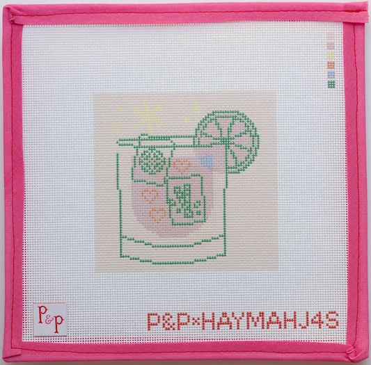 Pink Mahjong Cocktail Coaster