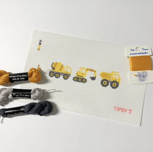 Construction Trio Needlepoint Canvas