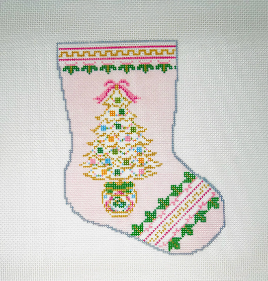 Rose Medallion Tree Ornament Sized Stocking