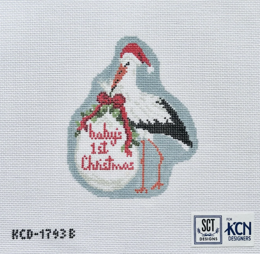 Baby's First Christmas Blue Stork