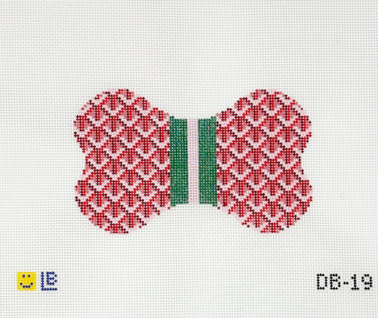 Dog Bone - Yap-ard, Red with Green Stripe