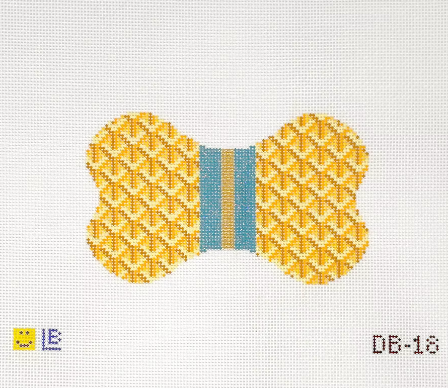 Dog Bone - Yap-ard, Yellow with Teal Stripe