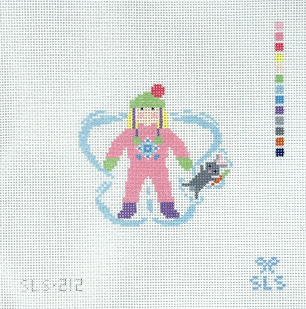 Snow Angel Girl with Bunny