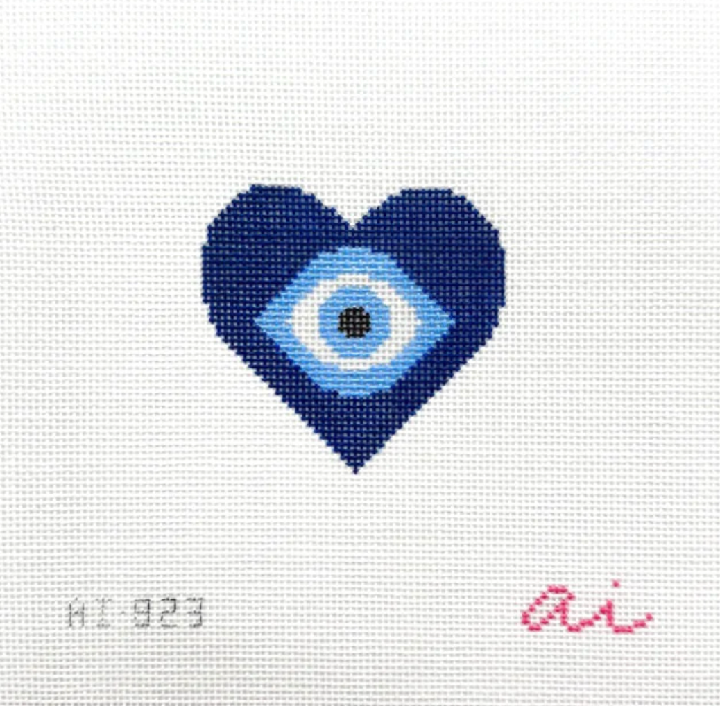 Navy Heart Evil Eye