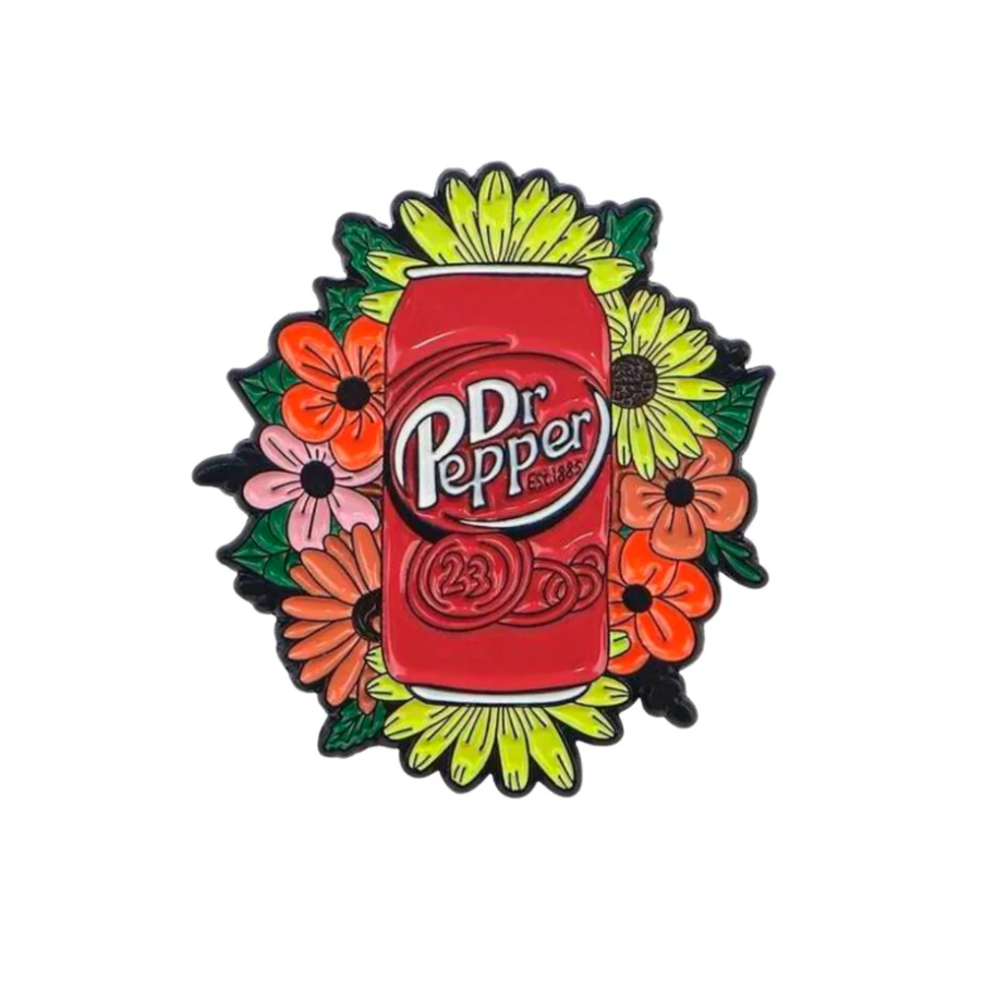 Floral Dr Pepper Soda Can Needle Minder