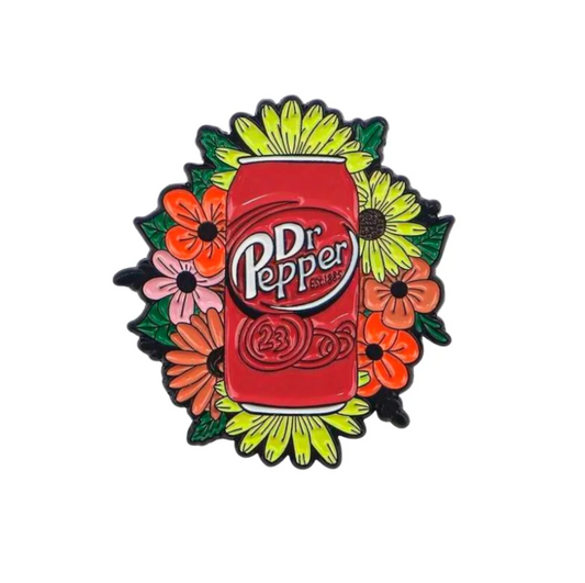 Floral Dr Pepper Soda Can Needle Minder