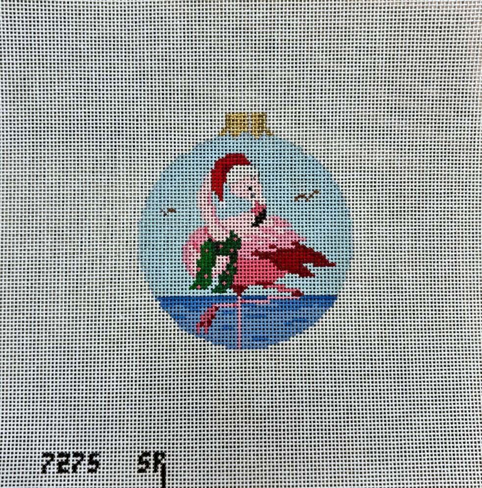 Santa Flamingo Round