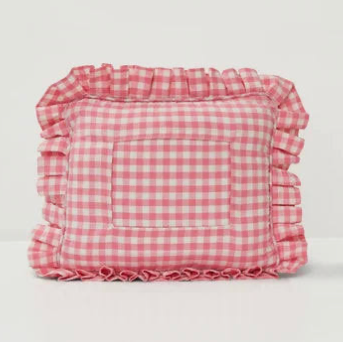 Pink Gingham Swappable Self-Finishing Pillow