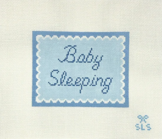 Baby Sleeping Blue Scallops