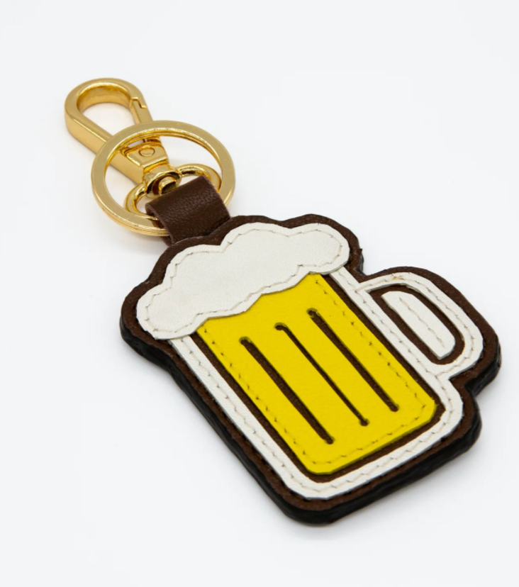 Leather Key Fob - Beer Mug