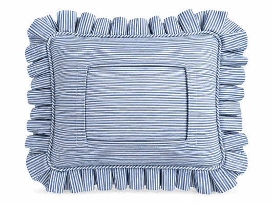 Blue Stripe Swappable Self-Finishing Pillow