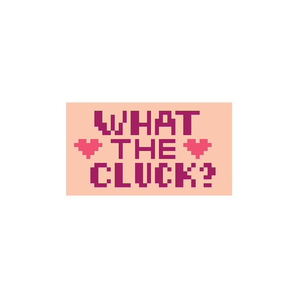 What the Cluck Pink 1.25"x 2.25" Mini Needlepoint Canvas