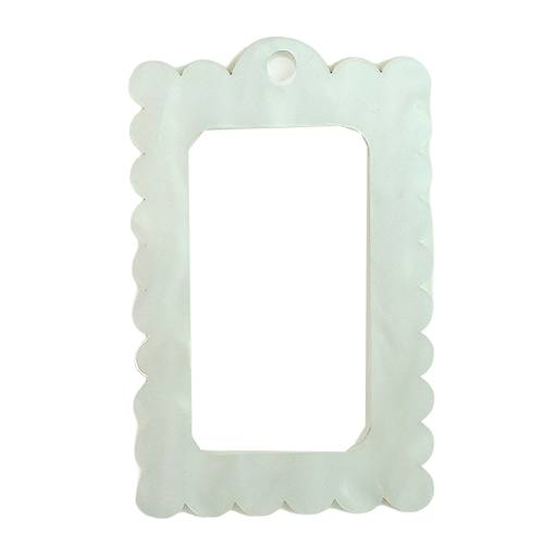 Bag Tag: Small Scallop Rectangle: Navy